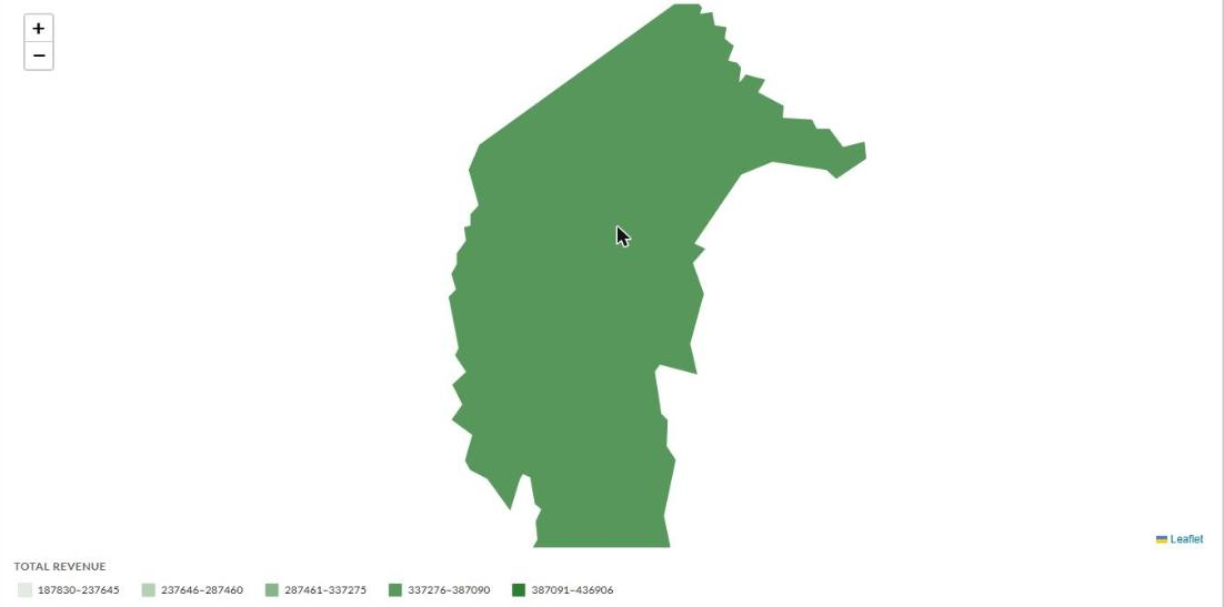 Australian Capital Territory map shaded by total revenue